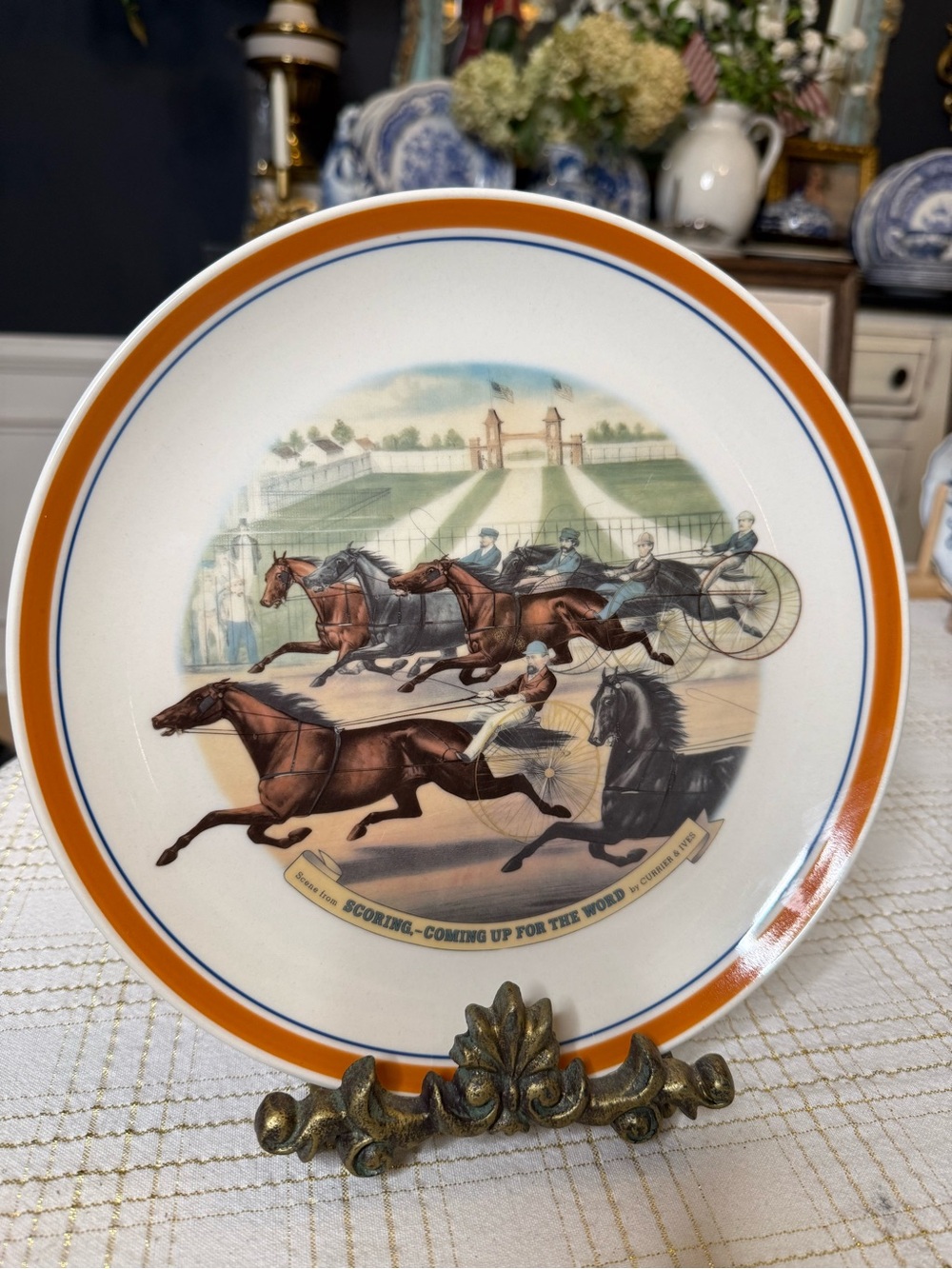 Vintage currier & Ives equestrian plate
